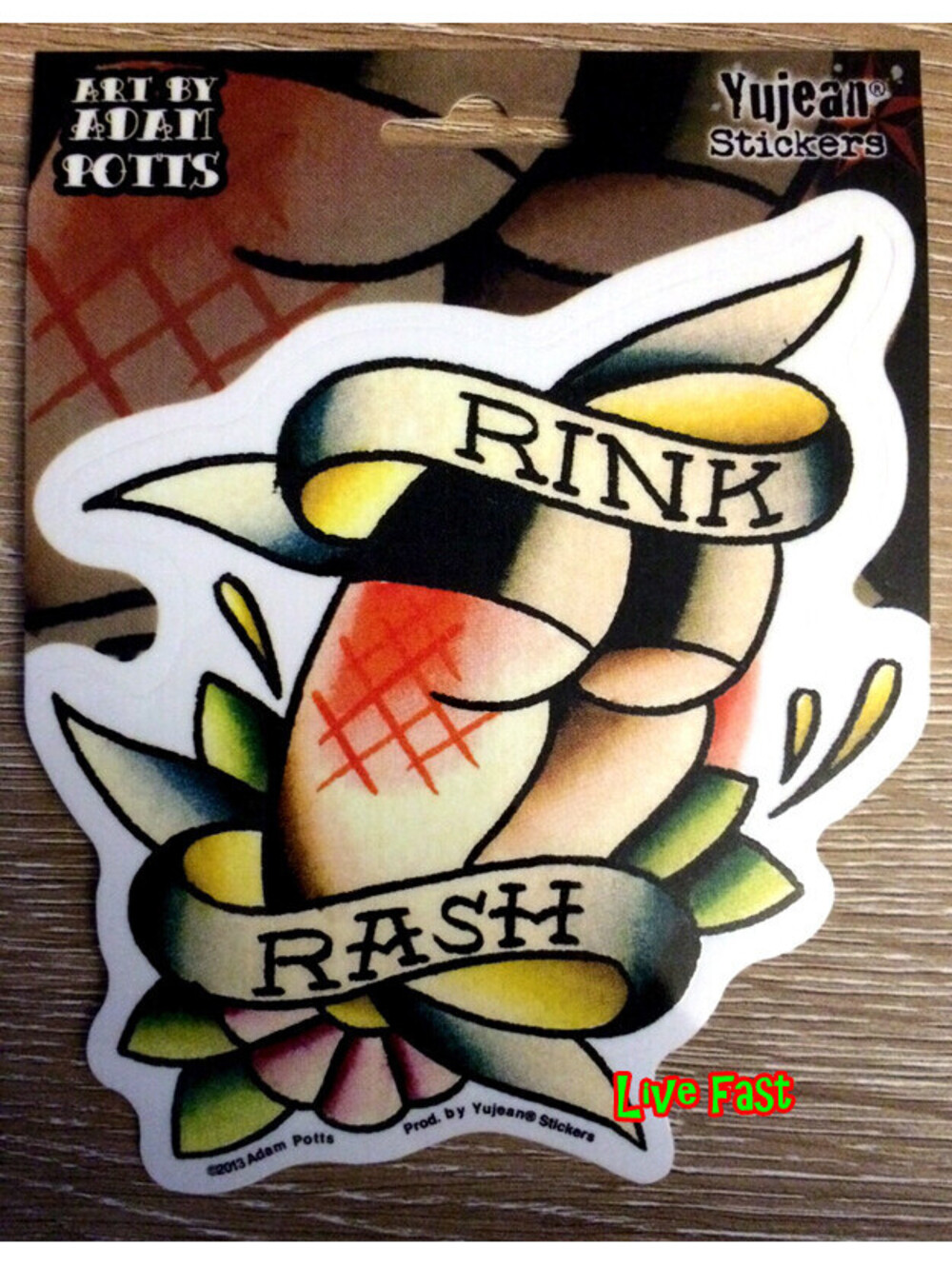 ROLLER DERBY DECAL STICKER RINK RASH skating retro vintage tattoo flash art
